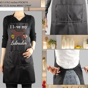 NWOT Black Labrador Dog Lover Apron Clothing Accessory